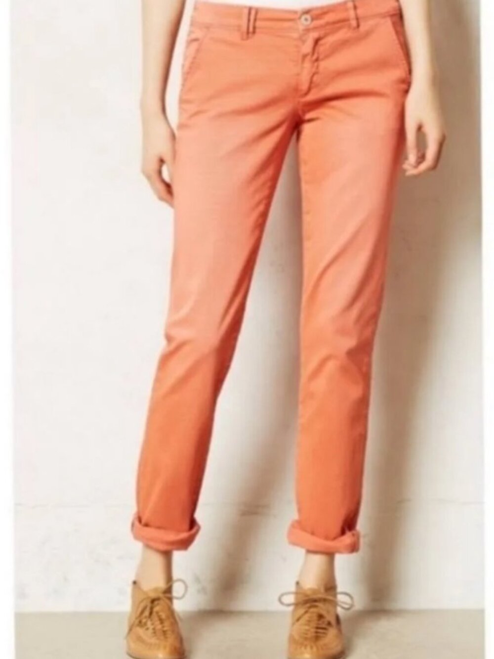 Pilcro Anthropologie Hyphen Fit Peach Chino Pants Size 26 Slim Straight